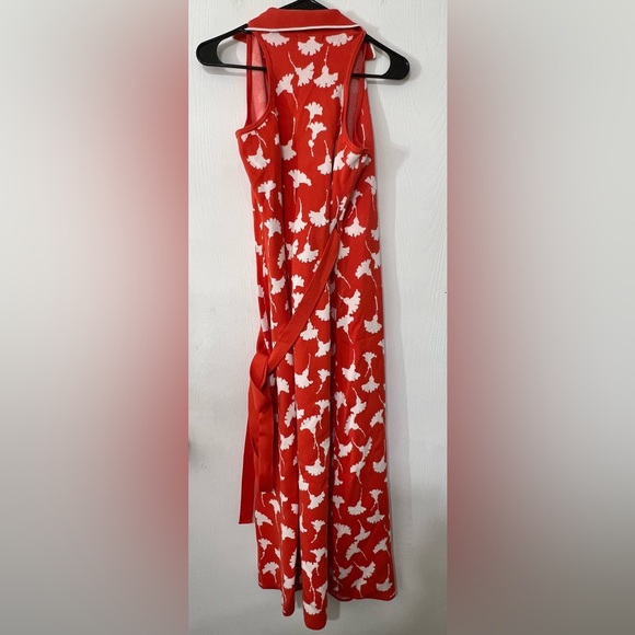 Diane Von Furstenberg DVF for Target Ginkgo Cherry Tomato Midi Wrap Dress - Picture 9 of 12